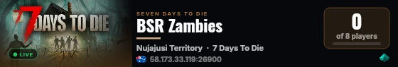 BSR Zambies live status badge