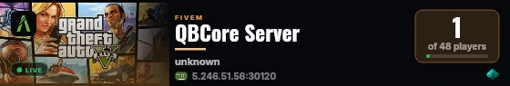 QBCore Server live status badge