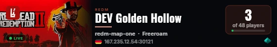 DEV Golden Hollow live status badge