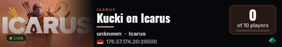 Kucki on Icarus live status badge