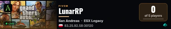 LunarRP live status badge