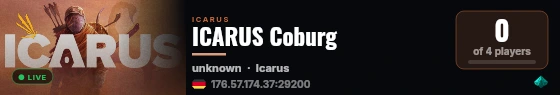 ICARUS Coburg live status badge