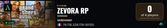 ZEVORA RP live status badge