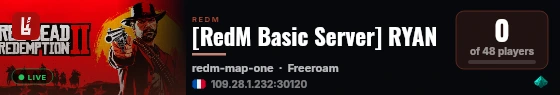 [RedM Basic Server] RYAN live status badge