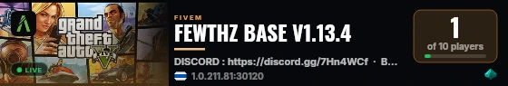 FEWTHZ BASE V1.13.4 live status badge