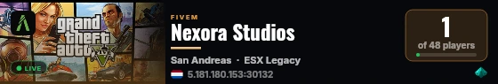 Nexora Studios live status badge