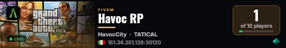 Havoc RP live status badge