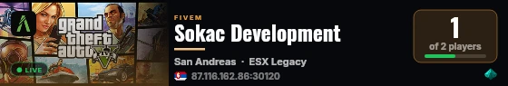Sokac Development live status badge