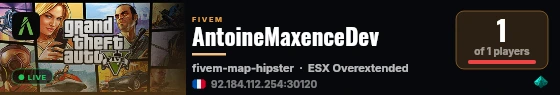 AntoineMaxenceDev live status badge