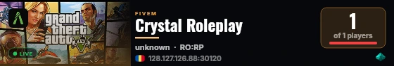 Crystal Roleplay live status badge