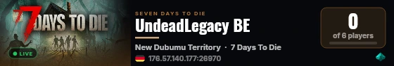 UndeadLegacy BE live status badge