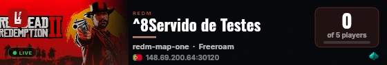 ^8Servido de Testes live status badge