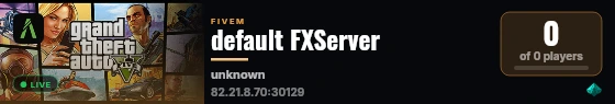 default FXServer live status badge