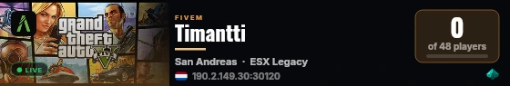 Timantti live status badge