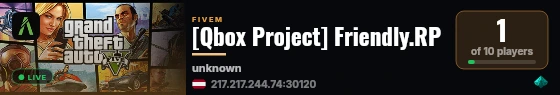 [Qbox Project] Friendly.RP live status badge