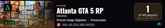 Atlanta GTA 5 RP live status badge