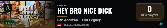 HEY BRO NICE DICK live status badge