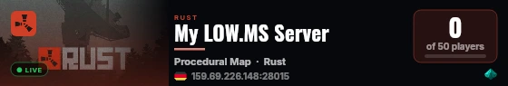 My LOW.MS Server live status badge