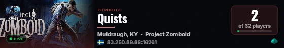 Quists live status badge