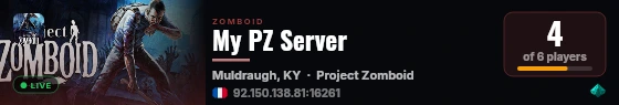 My PZ Server live status badge