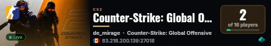 Counter-Strike: Global Offensive live status badge