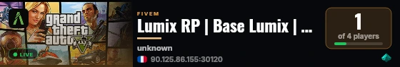 Lumix RP | Base Lumix | Serveur RP FR live status badge