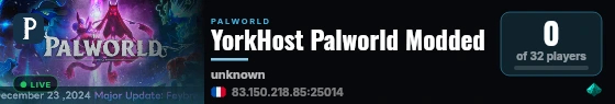 YorkHost Palworld Modded live status badge