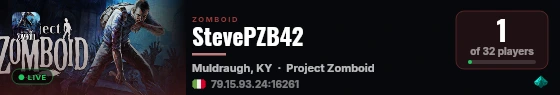 StevePZB42 live status badge