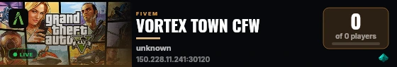 VORTEX TOWN CFW live status badge