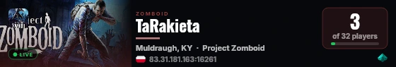 TaRakieta live status badge