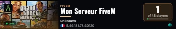 Mon Serveur FiveM live status badge