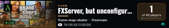 FXServer, but unconfigured live status badge