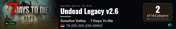 Undead Legacy v2.6 live status badge