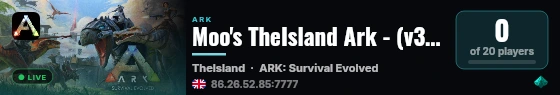 Moo's TheIsland Ark - (v361.7) live status badge