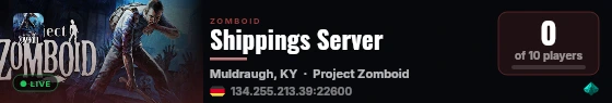 Shippings Server live status badge