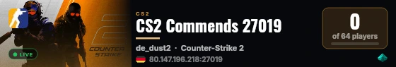 CS2 Commends 27019 live status badge
