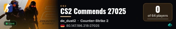 CS2 Commends 27025 live status badge