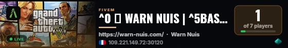 ^0 🔨 WARN NUIS | ^5BASE CORE 3.0 live status badge