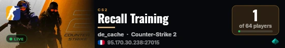 Recall Training live status badge
