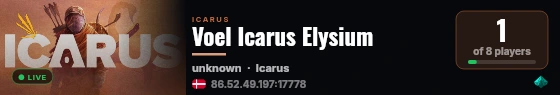 Voel Icarus Elysium live status badge