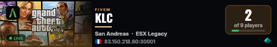 KLC live status badge