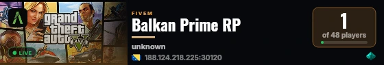 Balkan Prime RP live status badge
