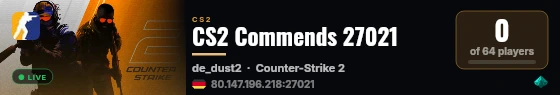 CS2 Commends 27021 live status badge