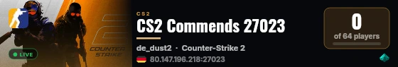 CS2 Commends 27023 live status badge