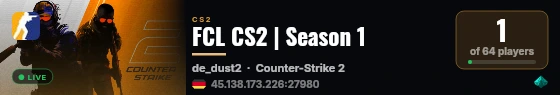 FCL CS2 | Season 1 live status badge