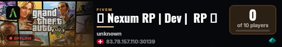 🚀 Nexum RP | Dev |  RP 🌀 live status badge