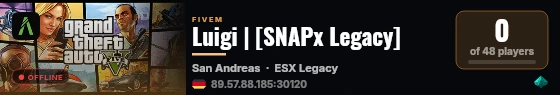 Luigi | [SNAPx Legacy] live status badge