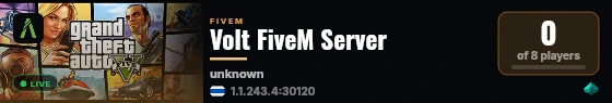 Volt FiveM Server live status badge