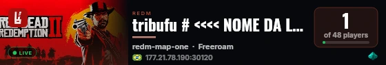 tribufu # <<<< NOME DA LISTA REDM live status badge