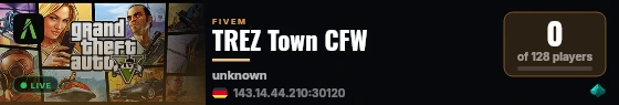 TREZ Town CFW live status badge